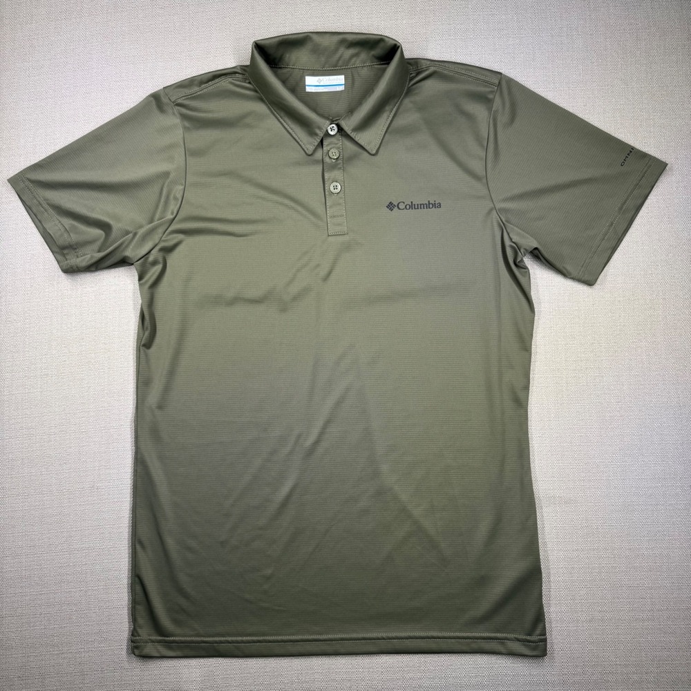 Columbia Mens Omni-Wick Short Sleeve Performance Polo Shirt Olive Green Size S